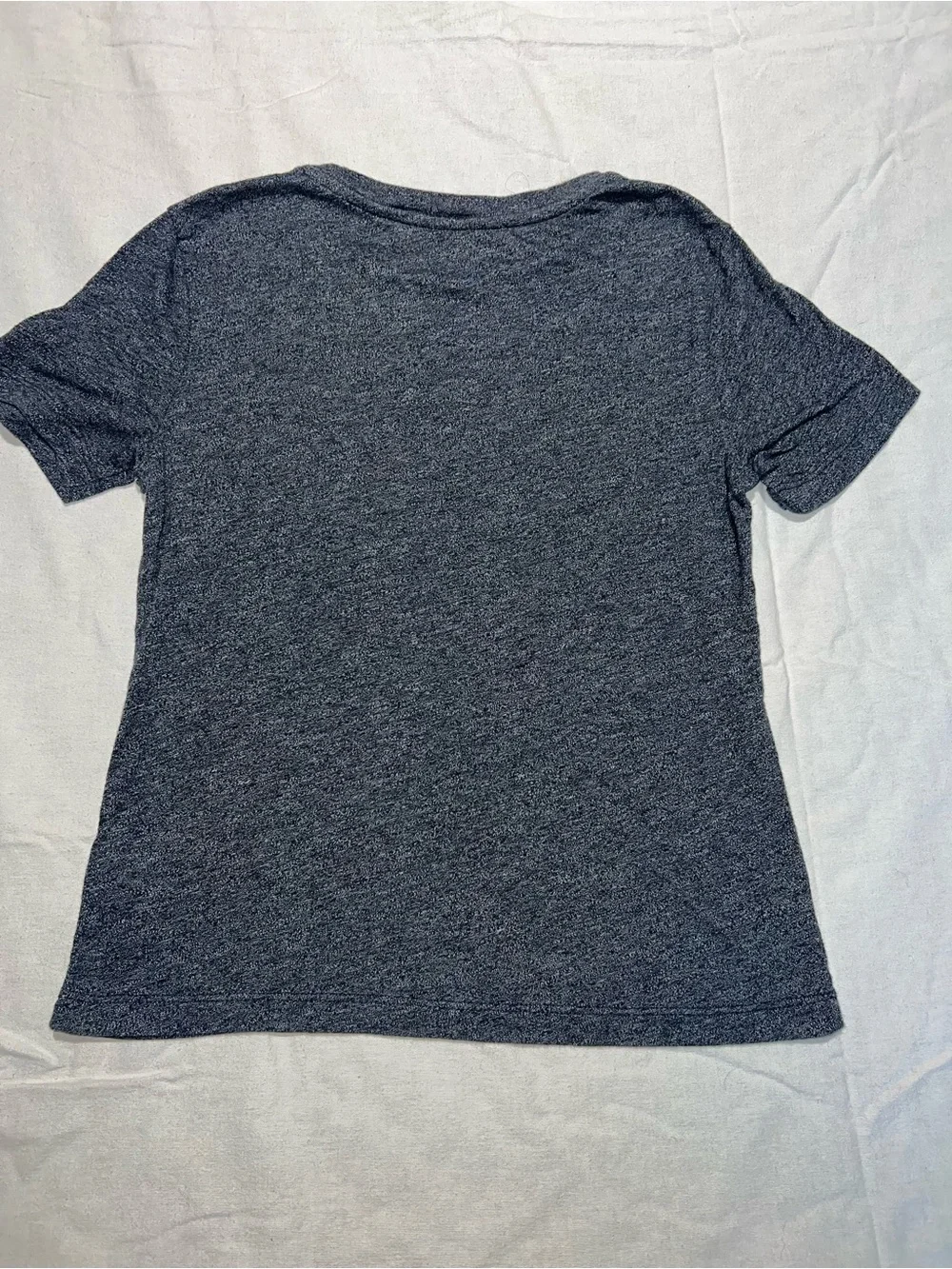 Old Navy Heather Navy Short Sleeve Tee with Gray & White Stripes